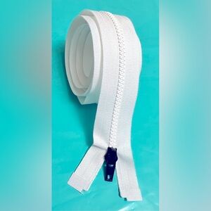 2-pc Paskal zippers and fasteners extra long zipper White w/blk slider 66” New